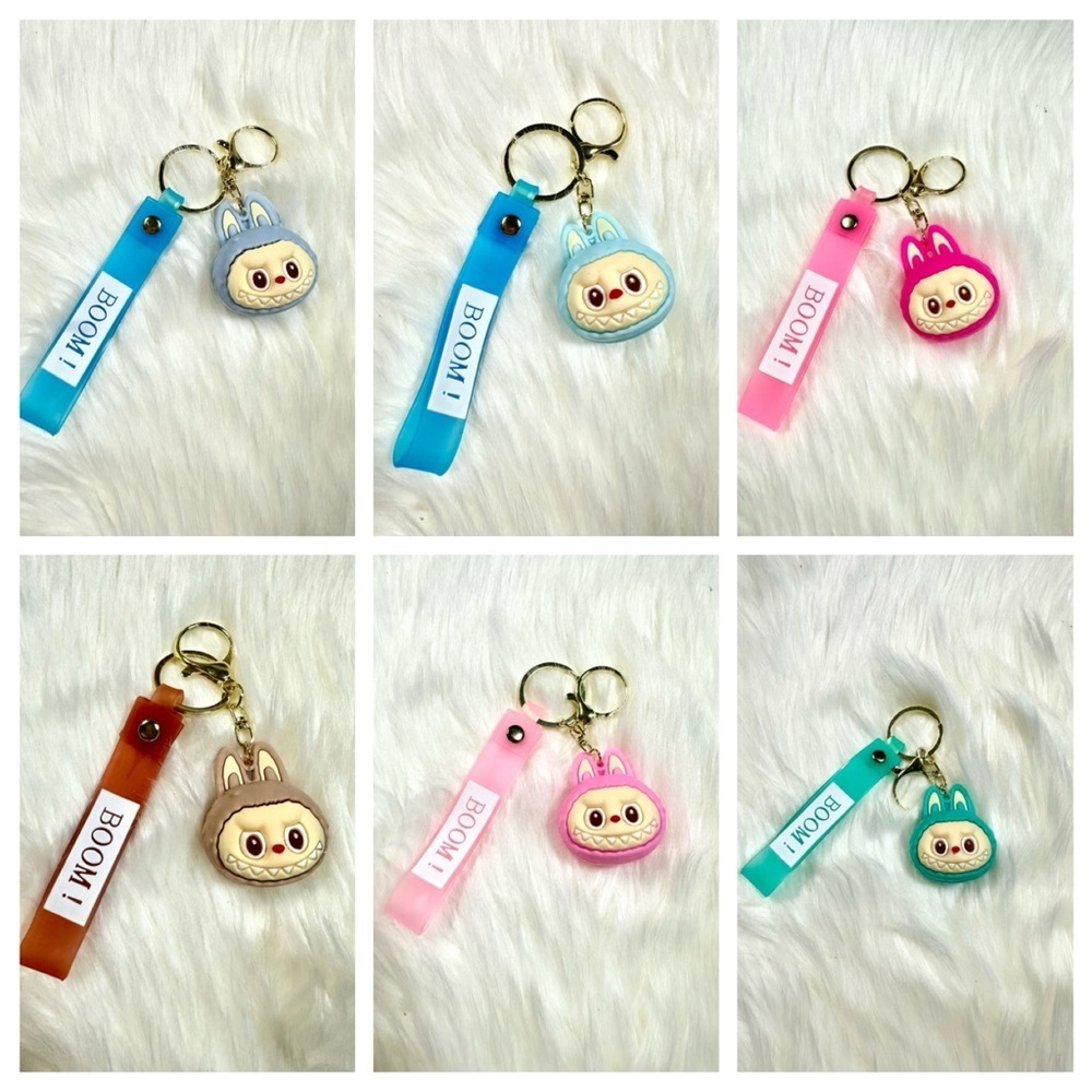 Bundle of 6 Colorful Lahubu Keychain Set